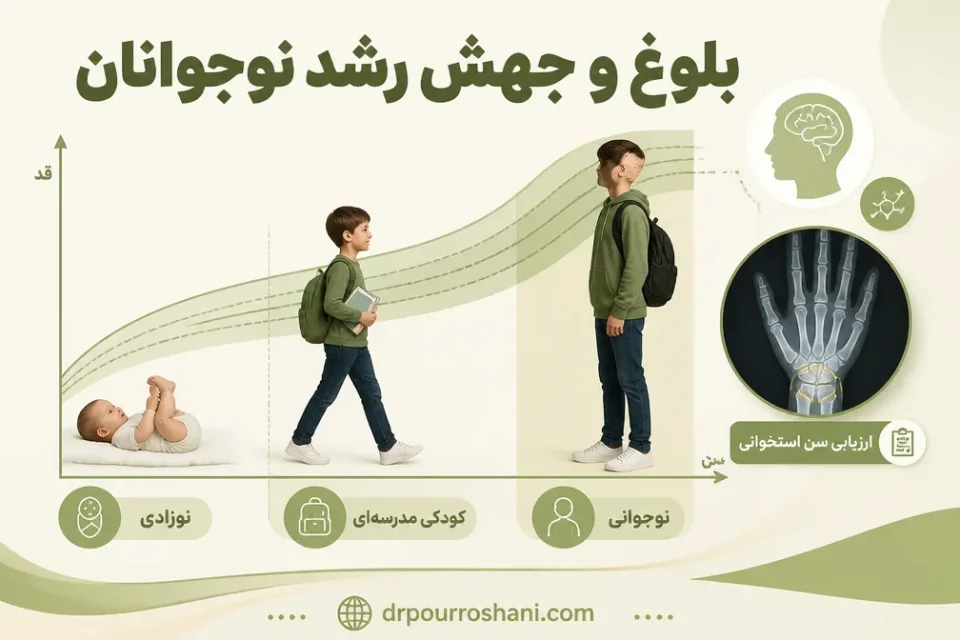 نمای توضیحی درباره بلوغ و جهش رشد نوجوانان